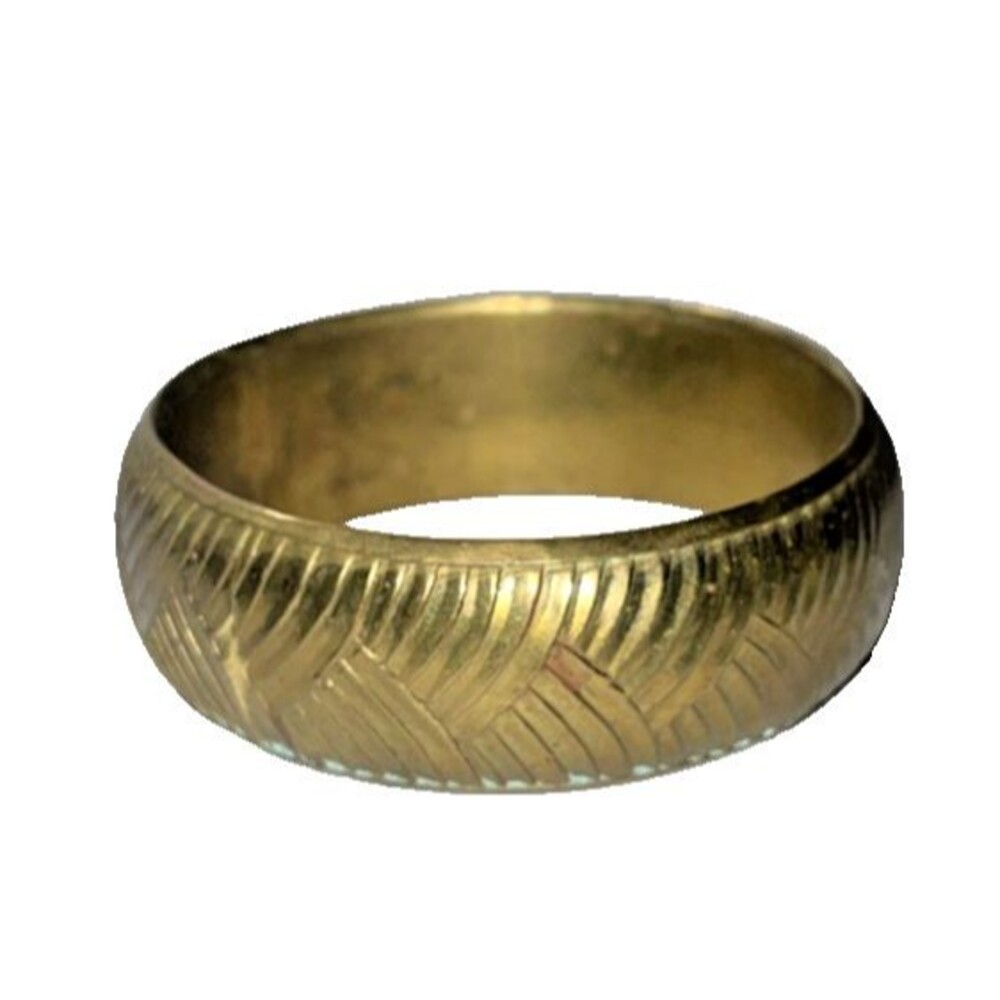 Vintage Gold Brass Textured Bangle Bracelet